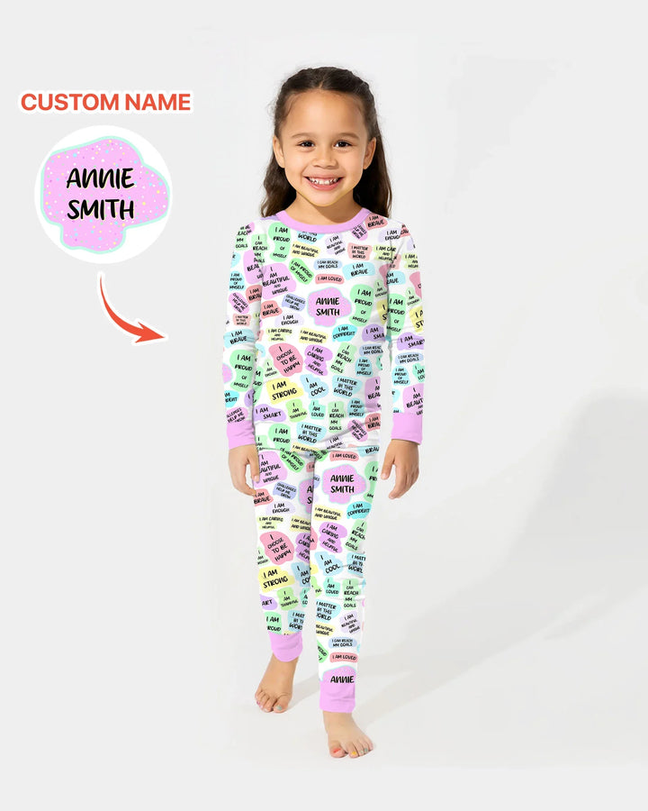 Mom & Baby Daily Affirmation Bamboo Two Piece Long Sleeve Pajama Set
