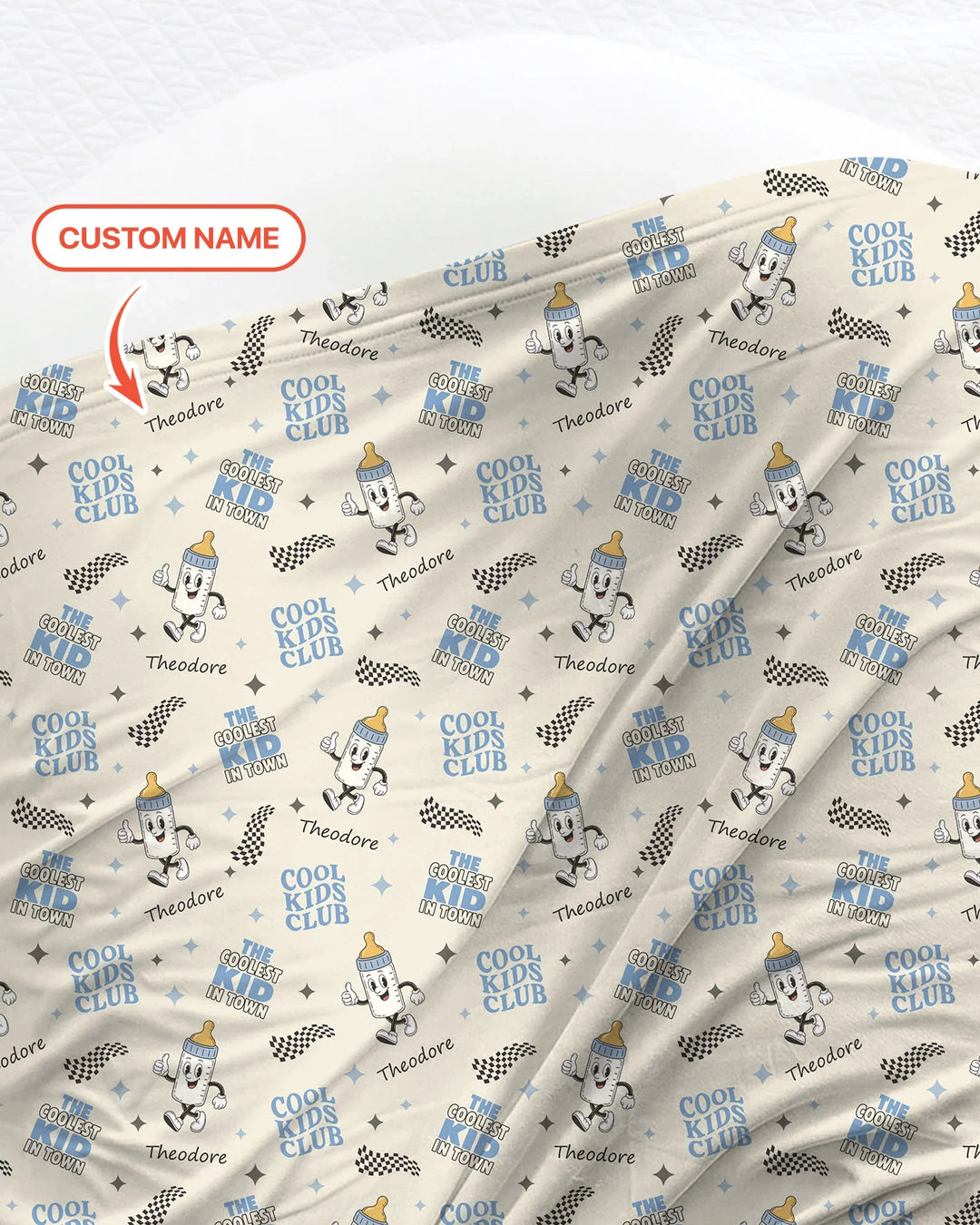 Custom Name Cool Club Daddy & Me Matching swaddle blanket