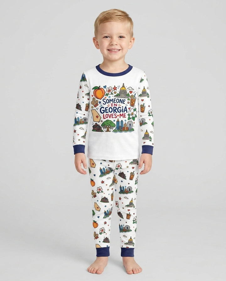 Someone in Georgia Loves Me Bamboo Two Piece Long Sleeve Pajama Set