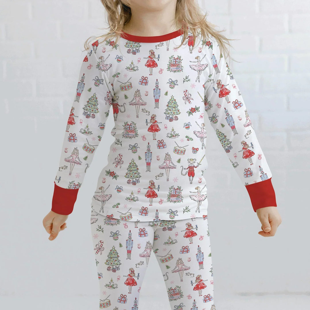 Sweet Nutcracker Holiday Matching Mom And Baby Bamboo Two Piece Long Sleeve Pajama Set