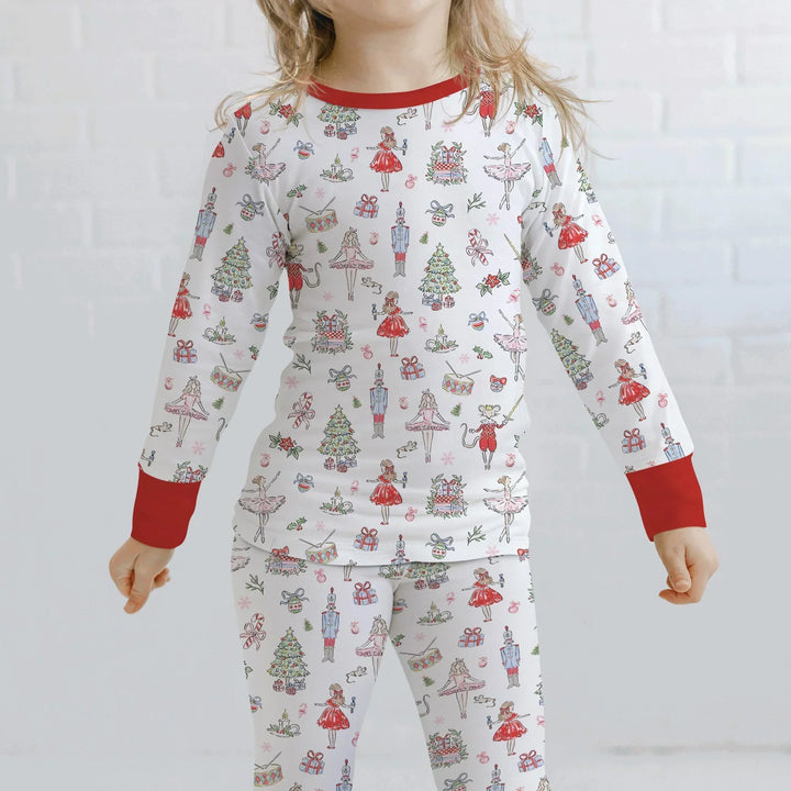 Sweet Nutcracker Holiday Matching Mom And Baby Bamboo Two Piece Long Sleeve Pajama Set