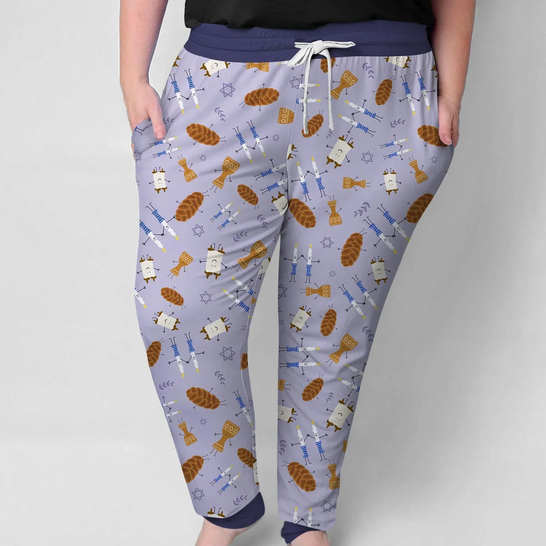 Shabbat Shalom Family Matching Custom Bamboo Women Pajama Set