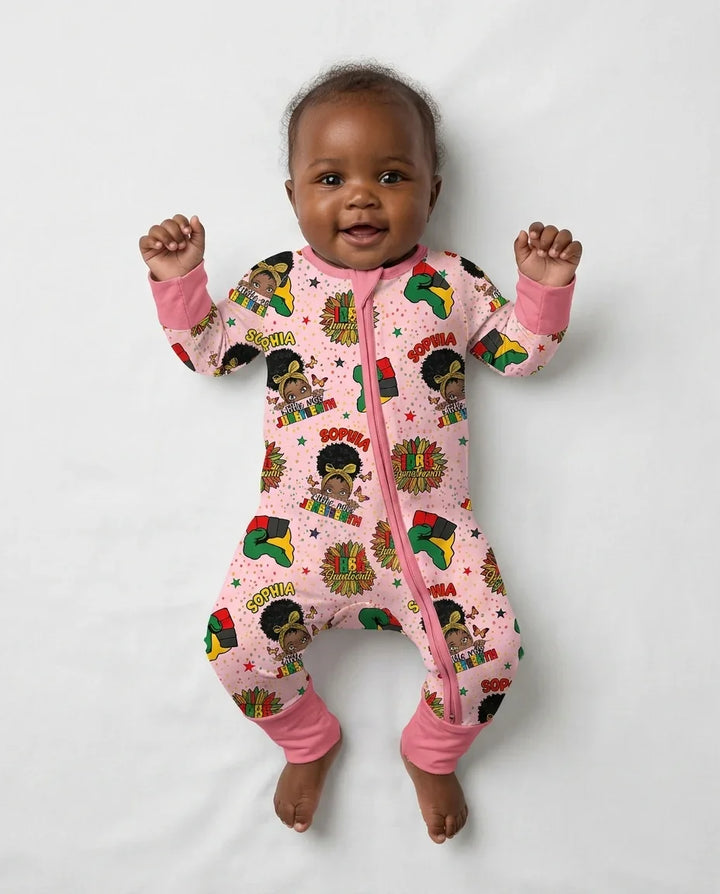 Custom Name Little Miss Juneteenth Bamboo Convertible Zippy