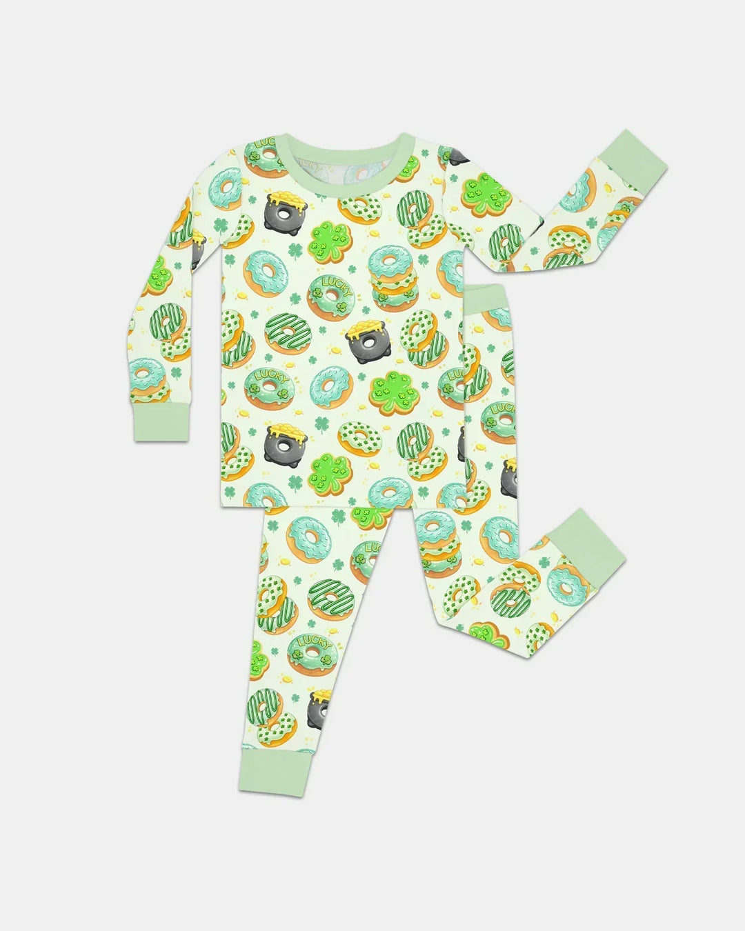 St. Patrick's Day Donut Bamboo Two Piece Long Sleeve Pajama Set