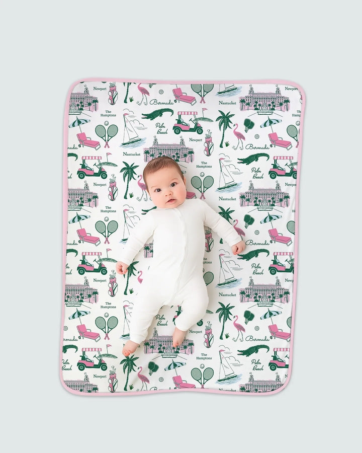 Preppy Palm Getaway Bamboo Blanket