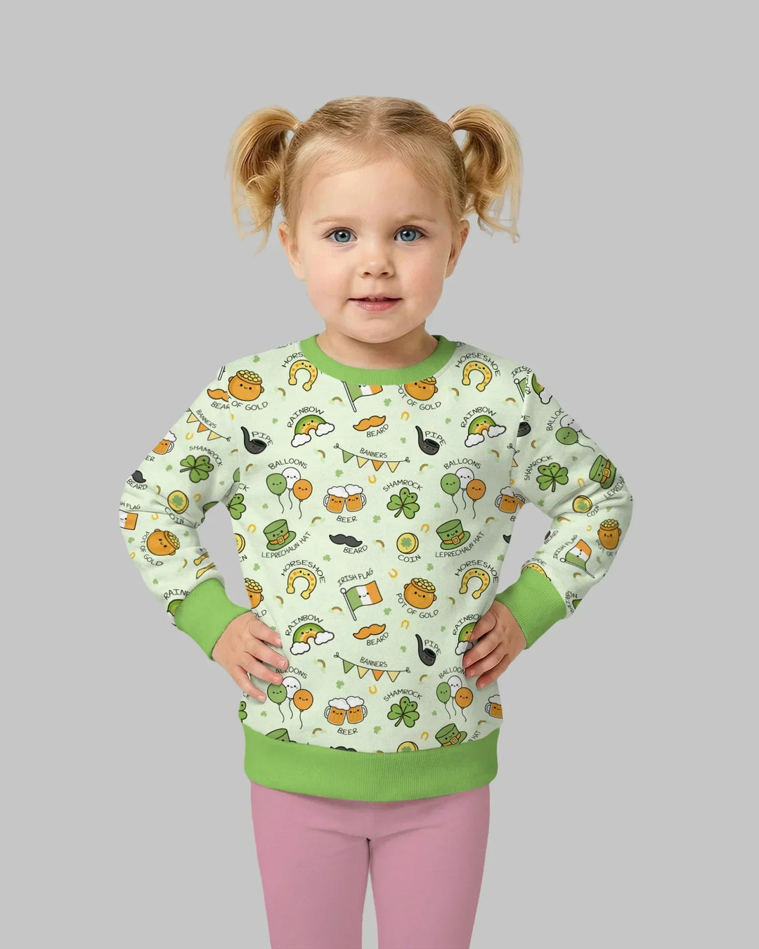 Kawaii St Patrick's Day Bamboo Crewneck Sweatshirt