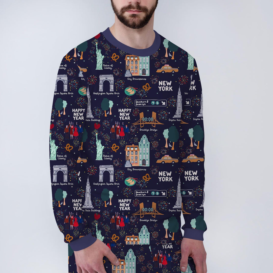 New York New Year Eve Bamboo Men's Pajama Set