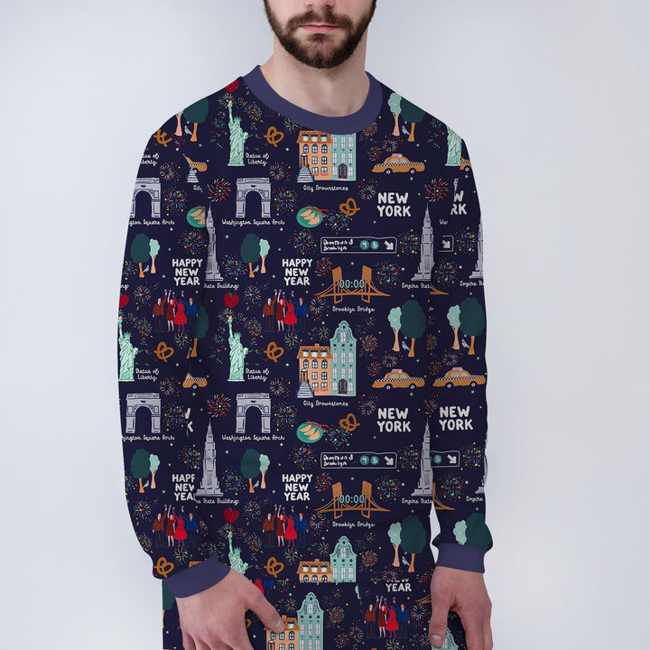 New York New Year Eve Bamboo Men's Pajama Set