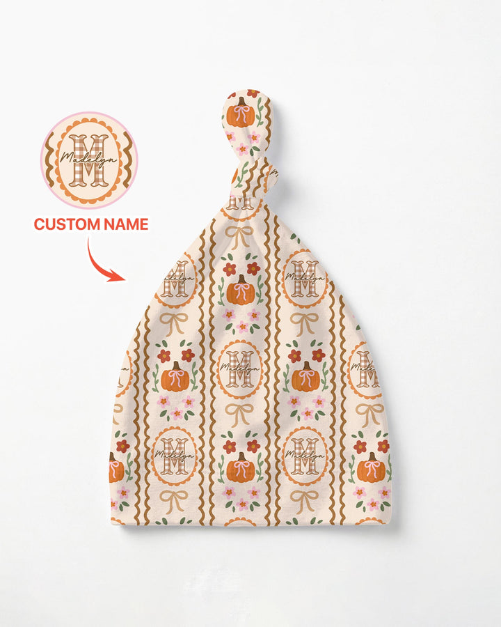 Custom Name Pumpkin Cottage Bamboo Knotted Hat