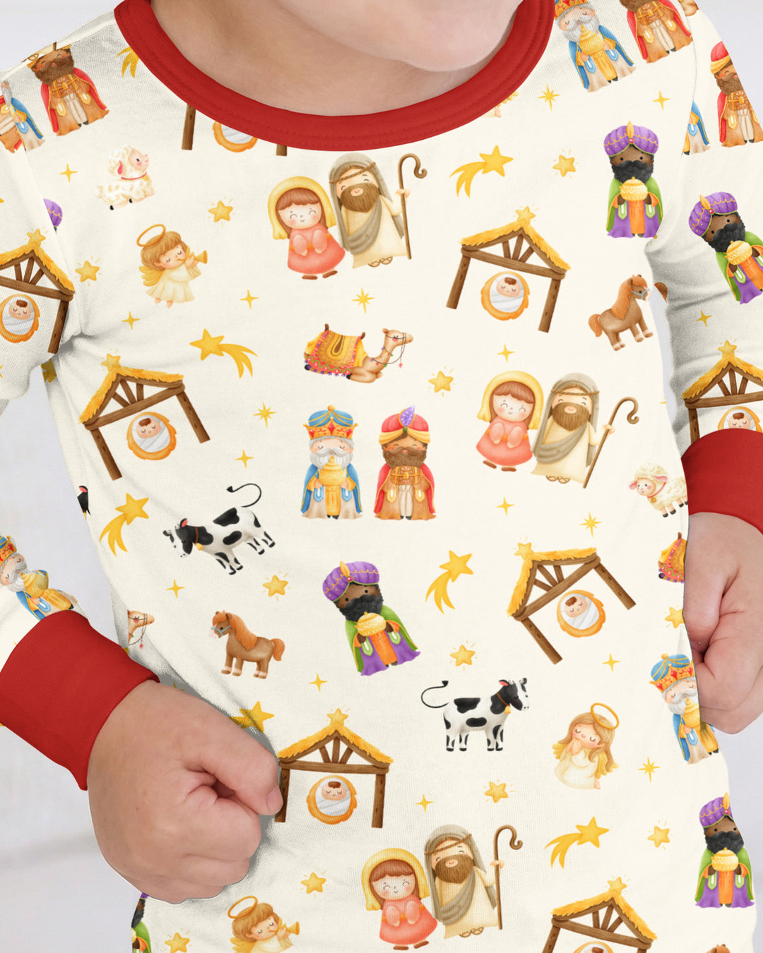 Away In A Manger Bamboo Two Piece Long Sleeve Pajama Set