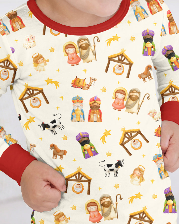 Away In A Manger Bamboo Two Piece Long Sleeve Pajama Set