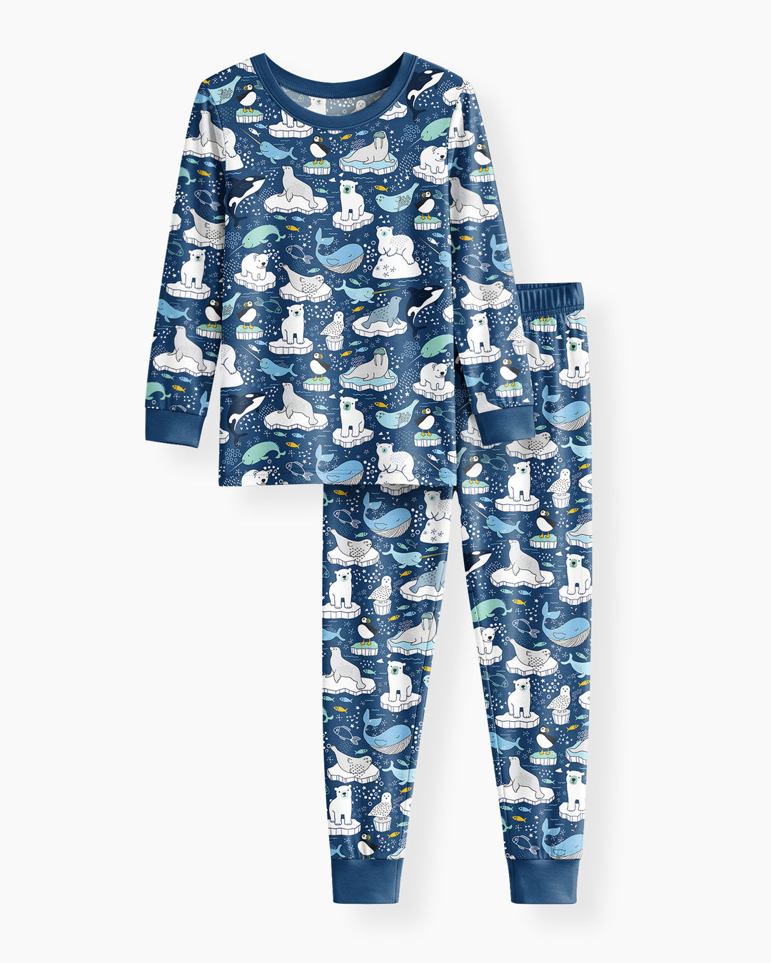 Animal Icebergs Bamboo Two Piece Long Sleeve Pajama Set