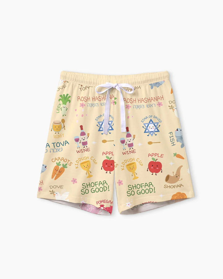 Family Rosh Hashanah Matching Bamboo Women Short Sleeve Short Pajama Set