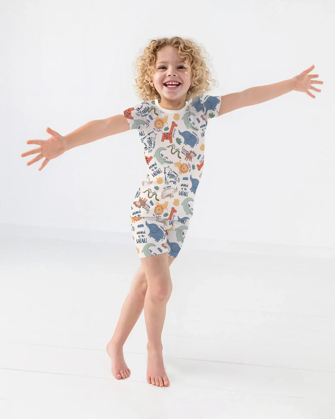 Funny African Animals Bamboo Two Piece Short Sleeve Shorts Pajama Set