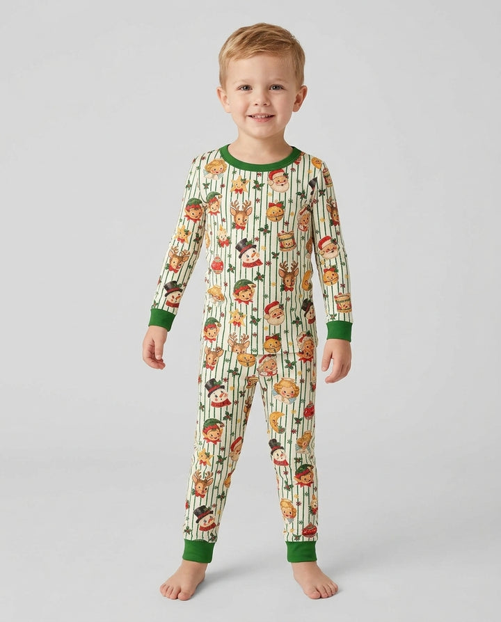Vintage Christmas Bamboo Two Piece Long Sleeve Pajama Set