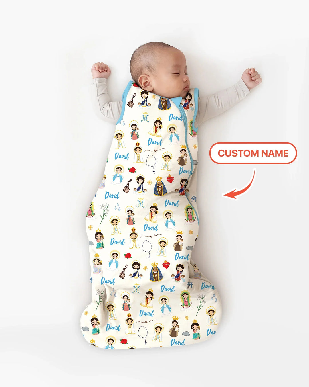 Custom Name Mother Mary Bamboo Sleep Bag