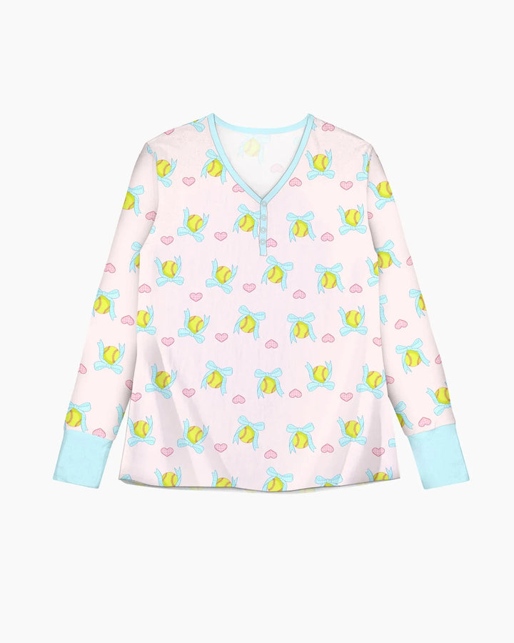 Softbal Coquette Bow Women Pajama Set