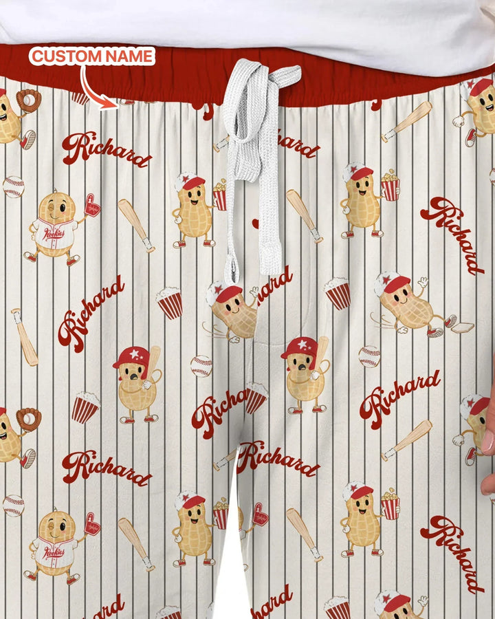 Custom Nam Retro Ballgame Bamboo Men's Pajama Set