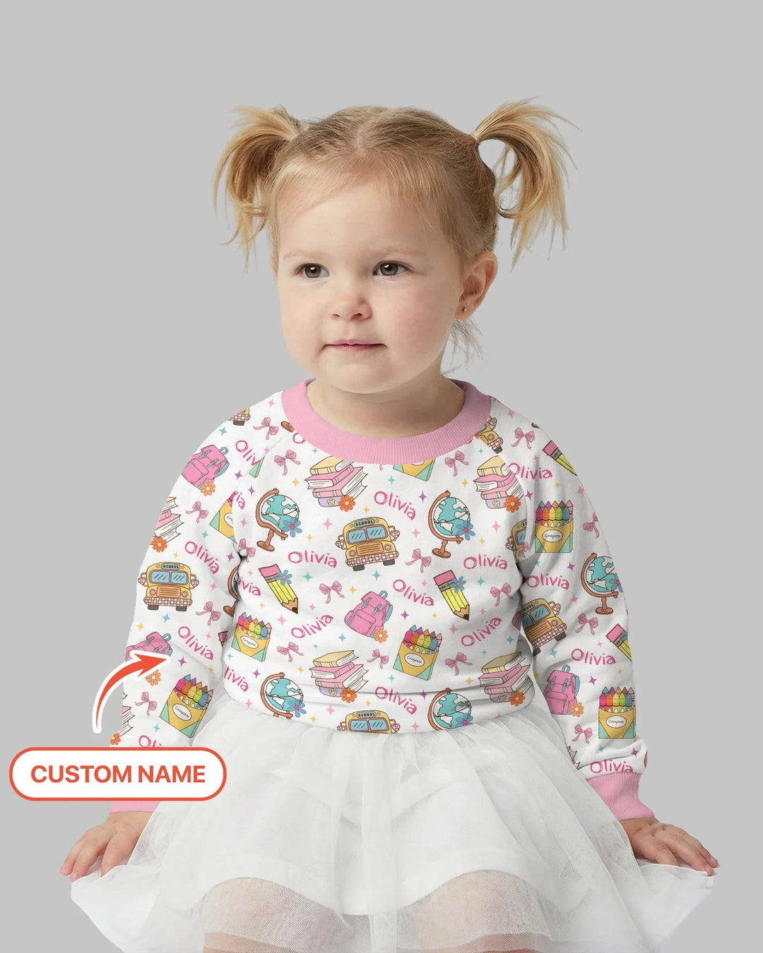Custom Name Back To School Bamboo Crewneck Sweatshirt