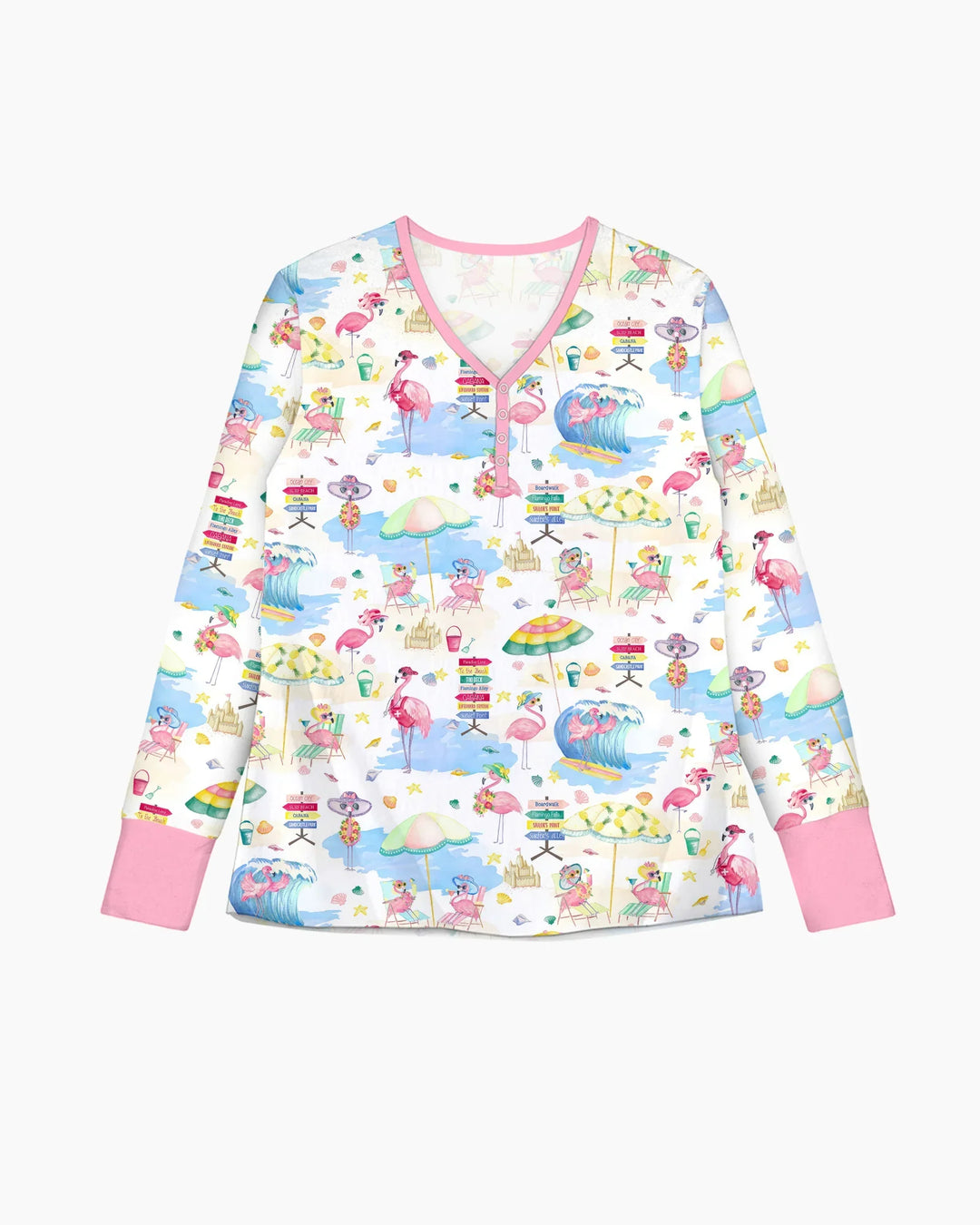 Flamingo Beach Family Matching Bamboo Women Pajama Set