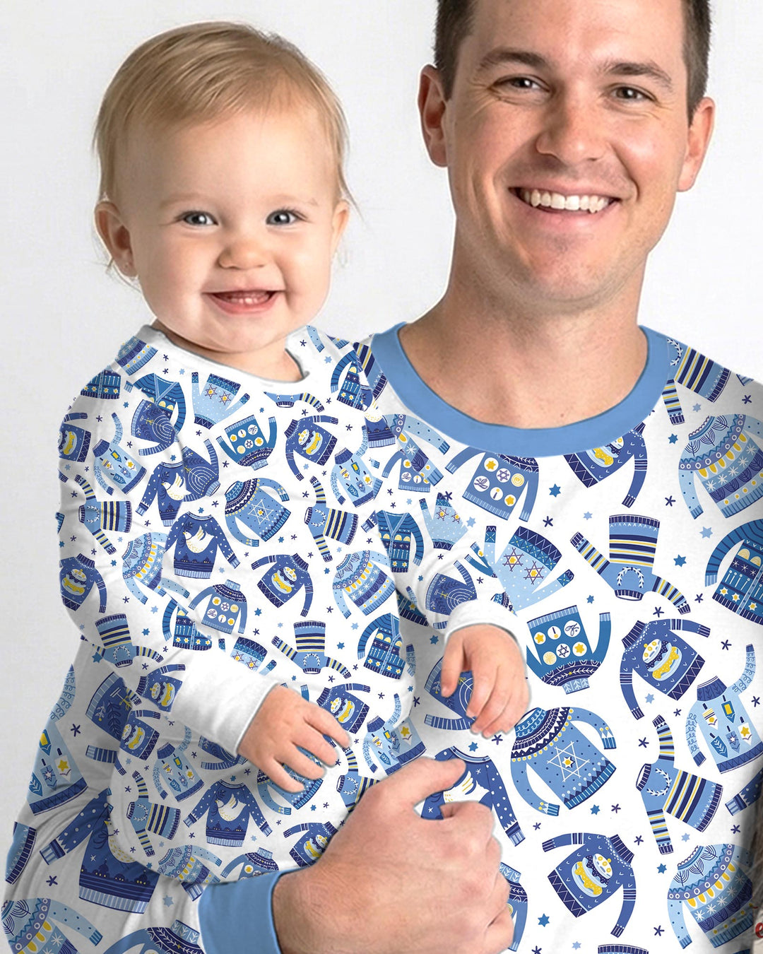 Cute Hanukkah Jumpers Bamboo Two Piece Long Sleeve Pajama Set