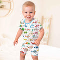 Transportation Alphabet Bamboo Two Piece Short Sleeve Shorts Pajama Set