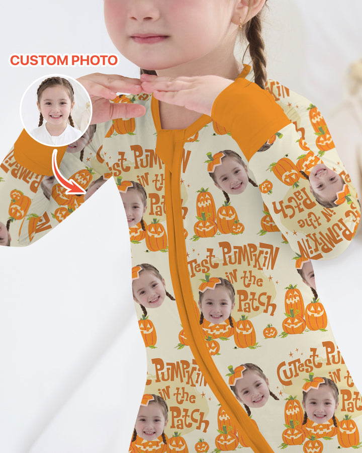 Custom Photo Cutest Pumpkin in the Patch Bamboo Convertible Zippy