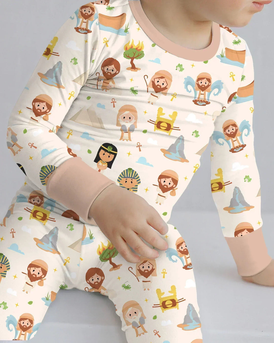 Moses Story Bamboo Two Piece Long Sleeve Pajama Set