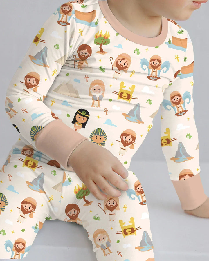 Moses Story Bamboo Two Piece Long Sleeve Pajama Set