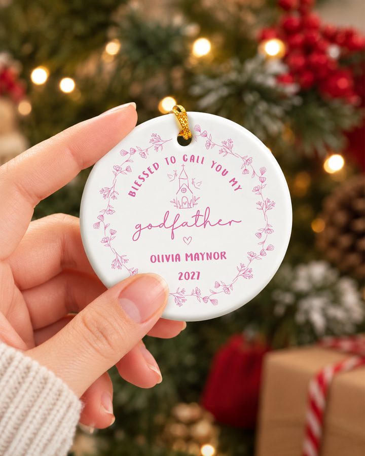 Blessed To Call You My Godparents- Personalized Ceramic Ornament