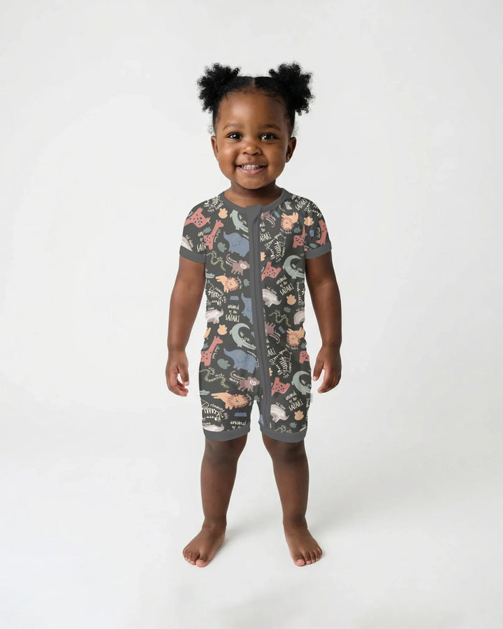 Funny African Animals Bamboo Shorty Zippy