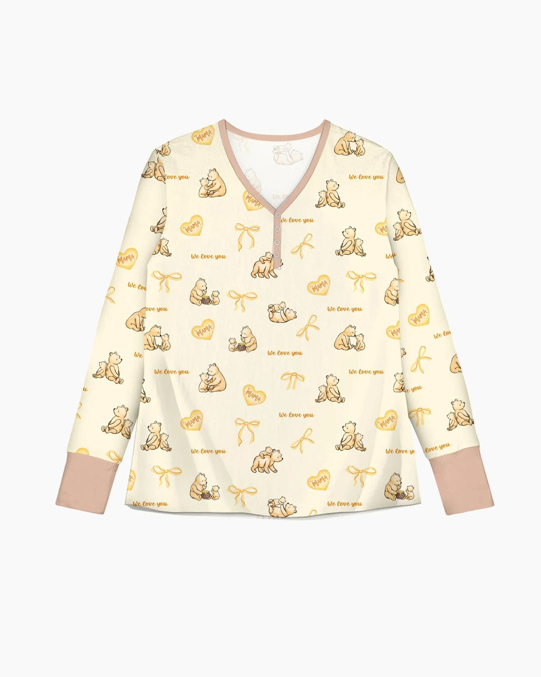 Sweat Yellow Mama Bear Women Pajama Set