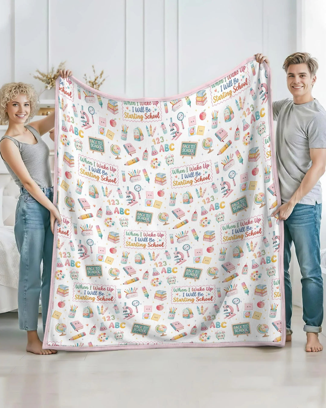 When I Wake Up I Will Be Starting School Bamboo Blanket