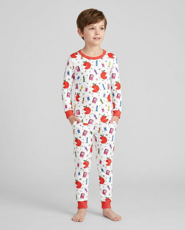 Back To School Chasing Bamboo Two Piece Long Sleeve Pajama Set