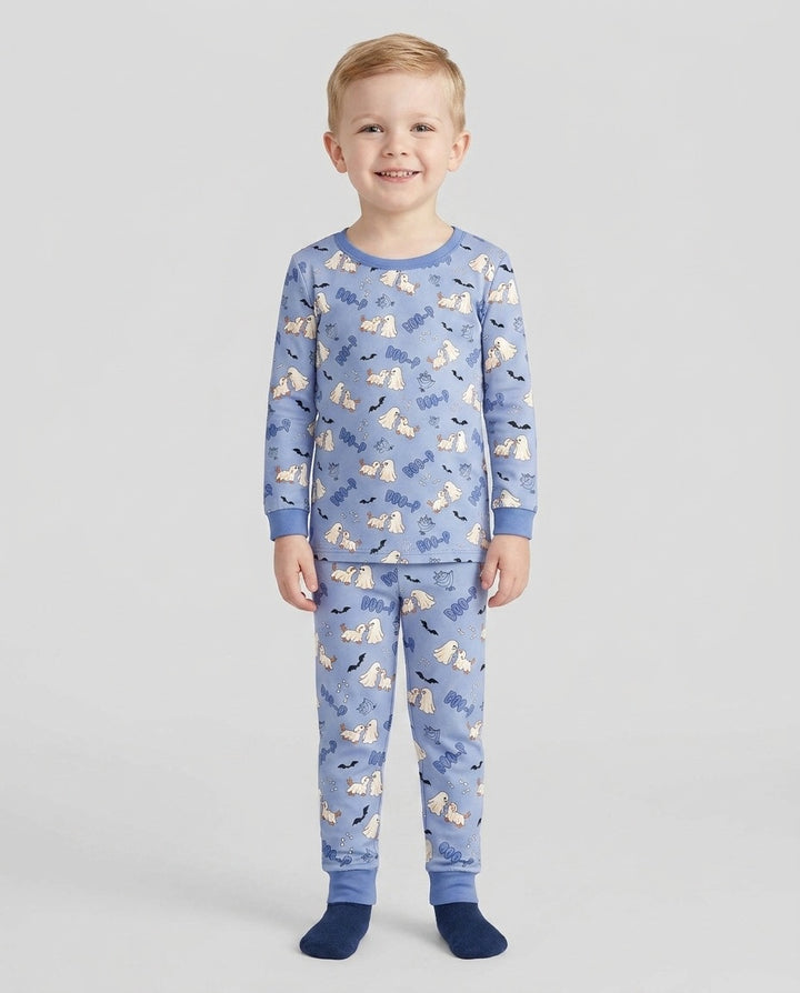 Boo-P Ghost Dog Bamboo Two Piece Long Sleeve Pajama Set