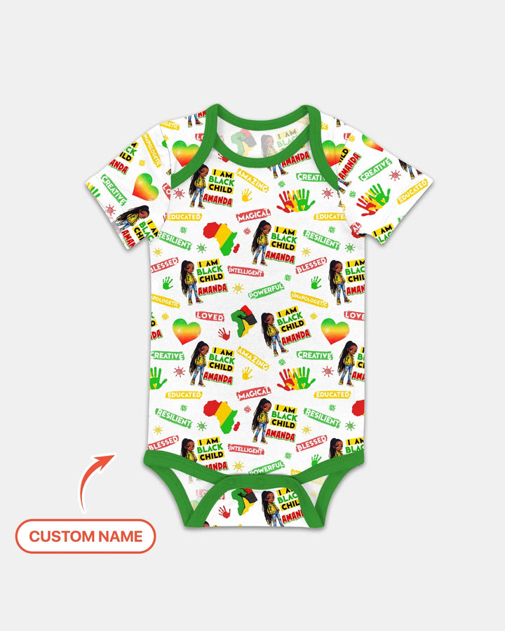 Custom Name I Am Black Child Magical Bamboo Bodysuit