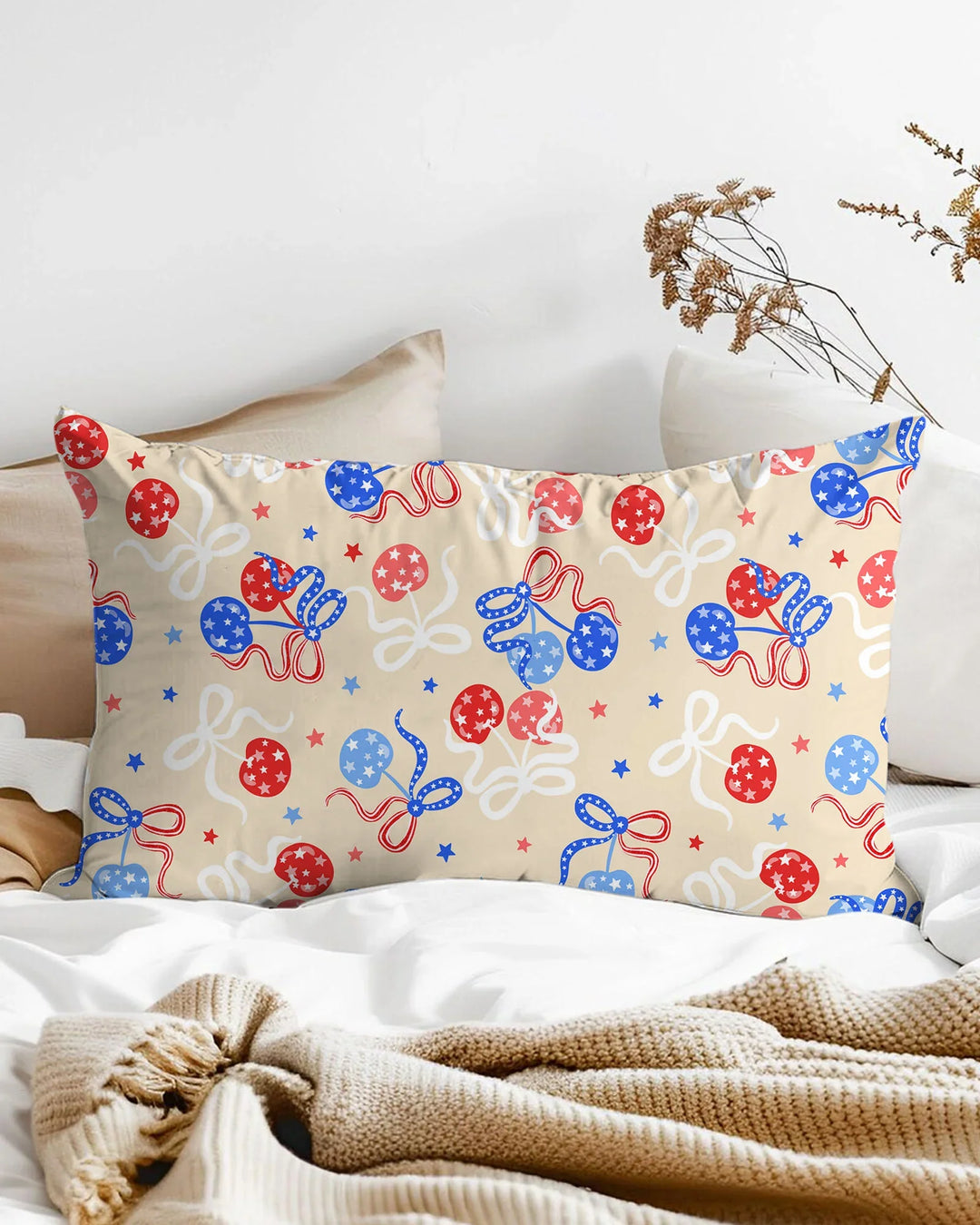 Cherry America 4th of July Bamboo Pillow Case