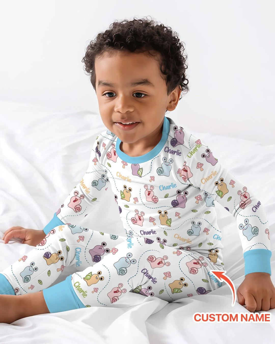 Custom Name Snailed it! Bamboo Two Piece Long Sleeve Pajama Set