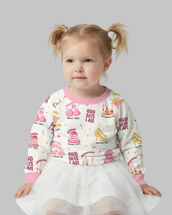 God Says I Am Girl Bamboo Crewneck Sweatshirt