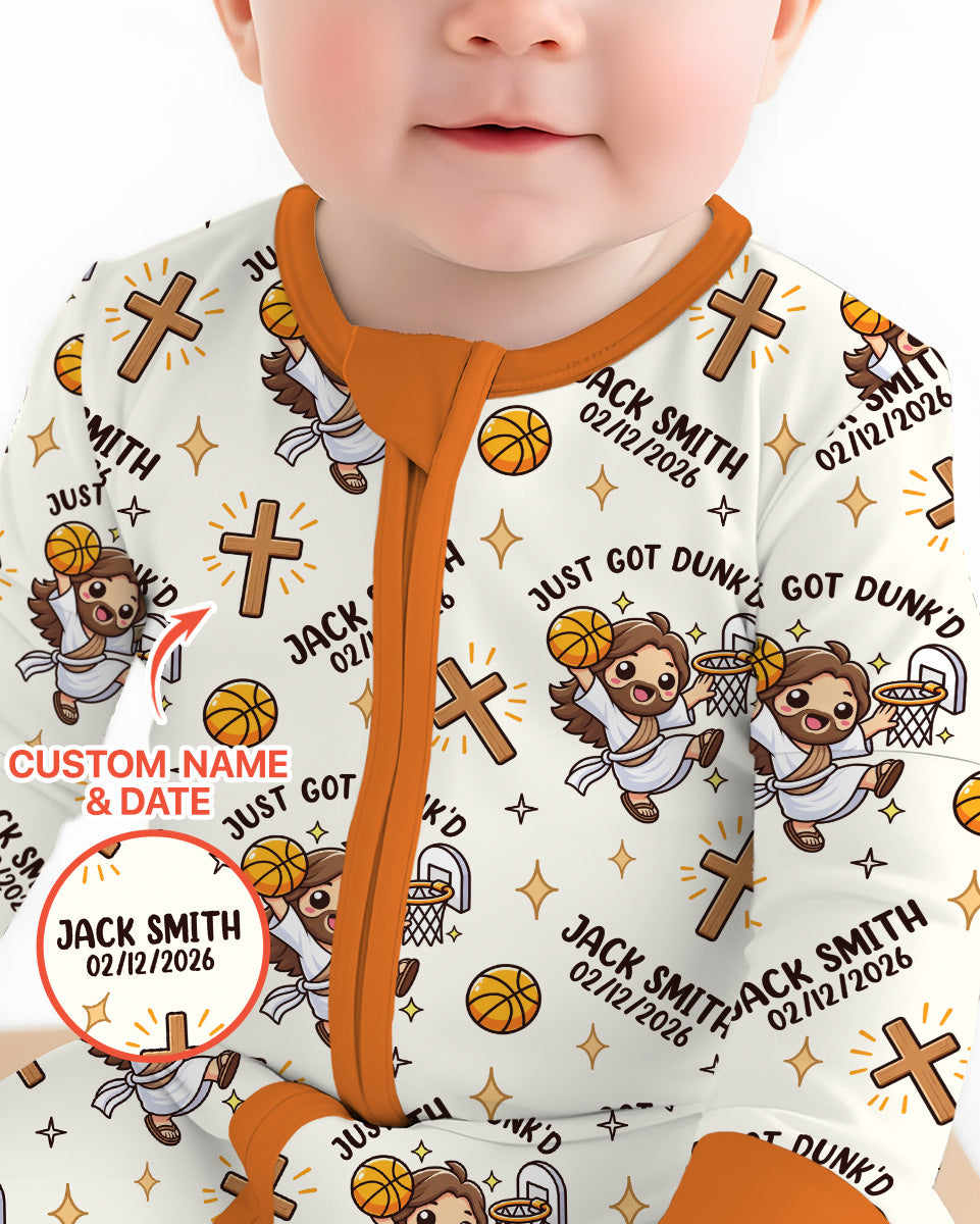 Personalized Baptism Just Got Dunk'd Bamboo Convertible Zippy