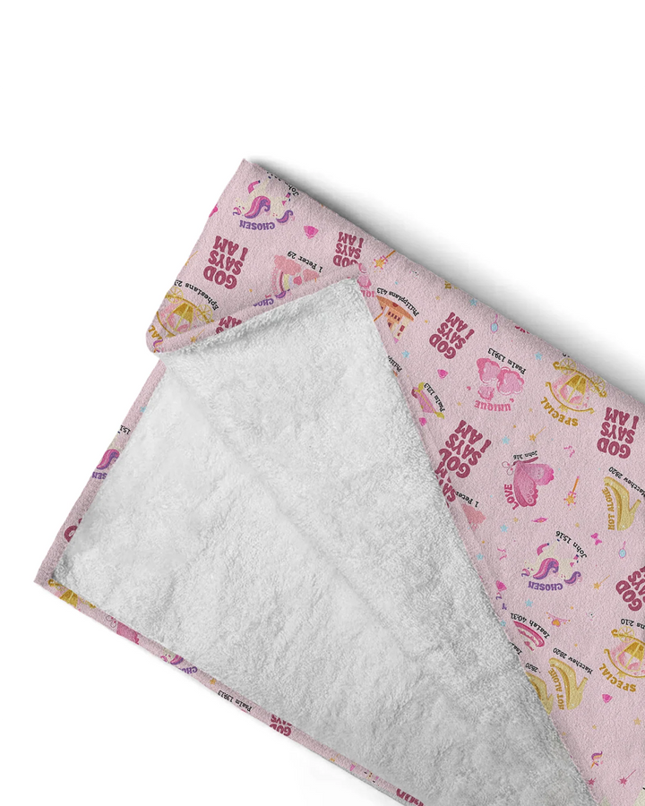 God Says I Am Girl Bamboo Beach Towel