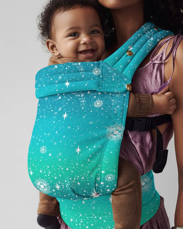 Teal Starry Night Sparkle Baby Carrier