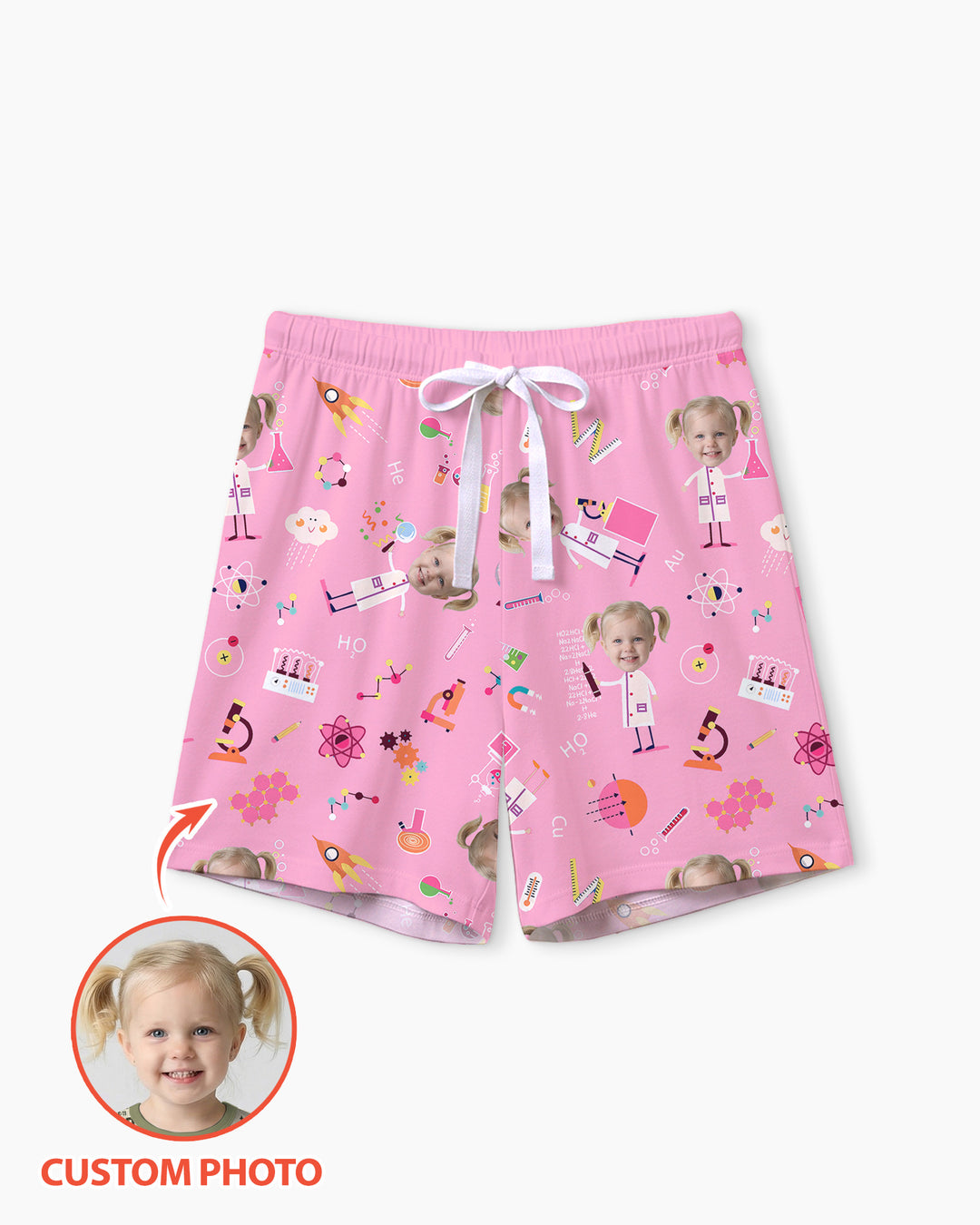 Custom Image Chemical Laboratory Bamboo Women Short Sleeve Short Pajama Set