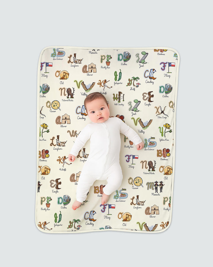 Texas Alphabet Bamboo Blanket