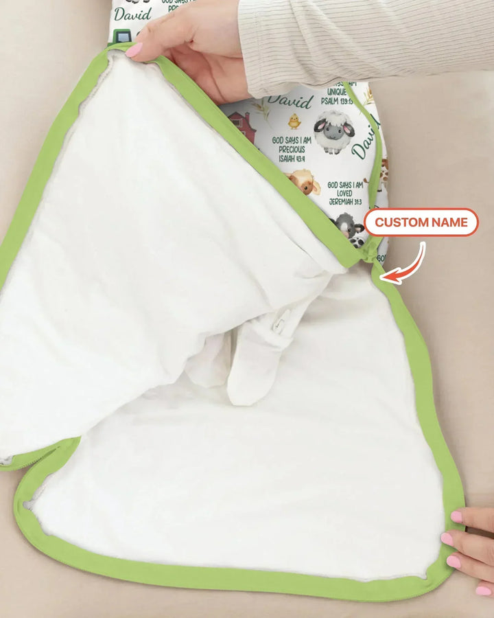 Custom Name God Says I Am Farm Animals Bamboo Sleep Bag