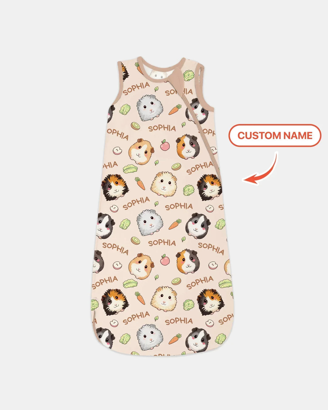 Custom Name Cute Guinea Pigs Bamboo Sleep Bag