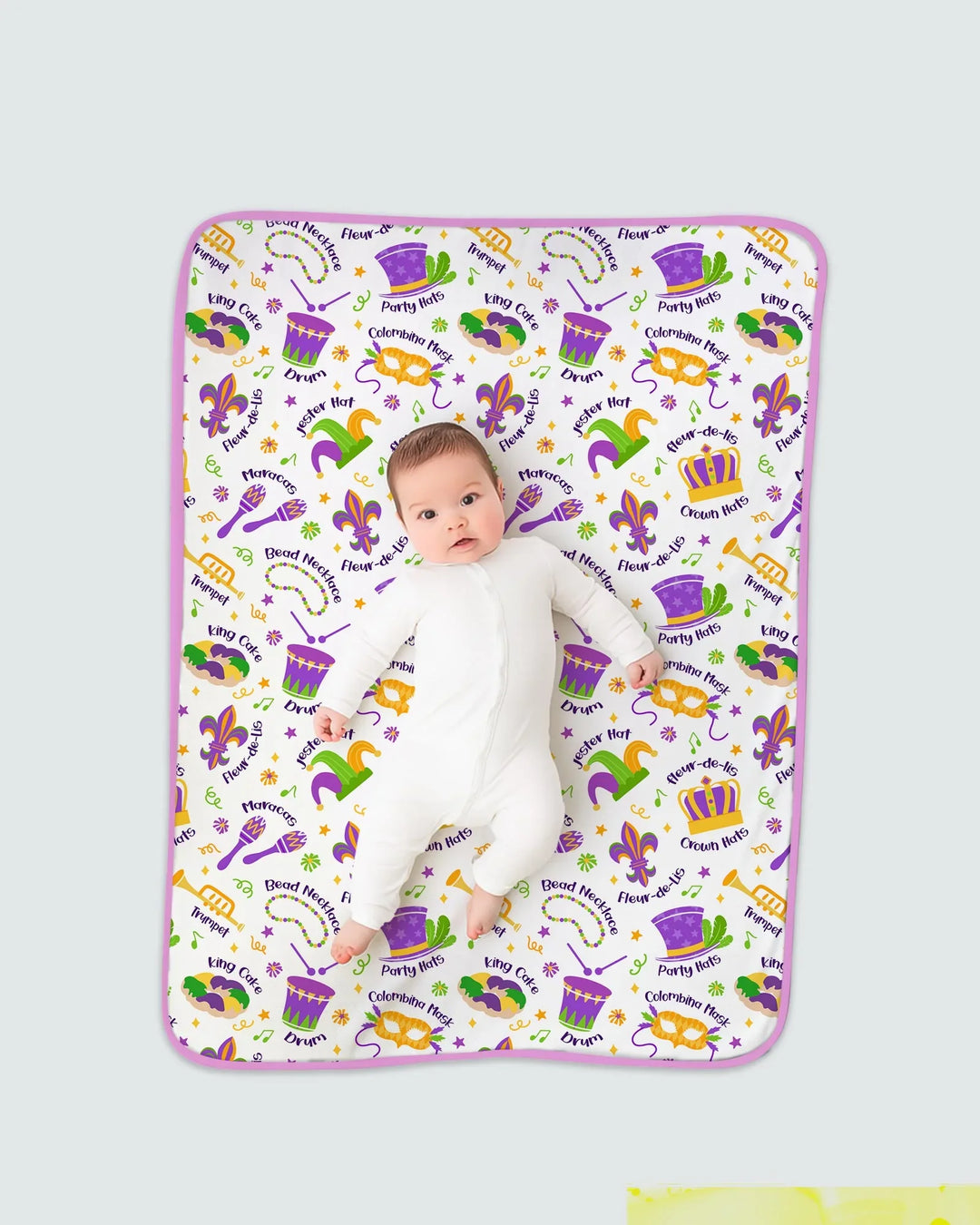 Mardi Gras Family Matching Toddler Bamboo Blanket