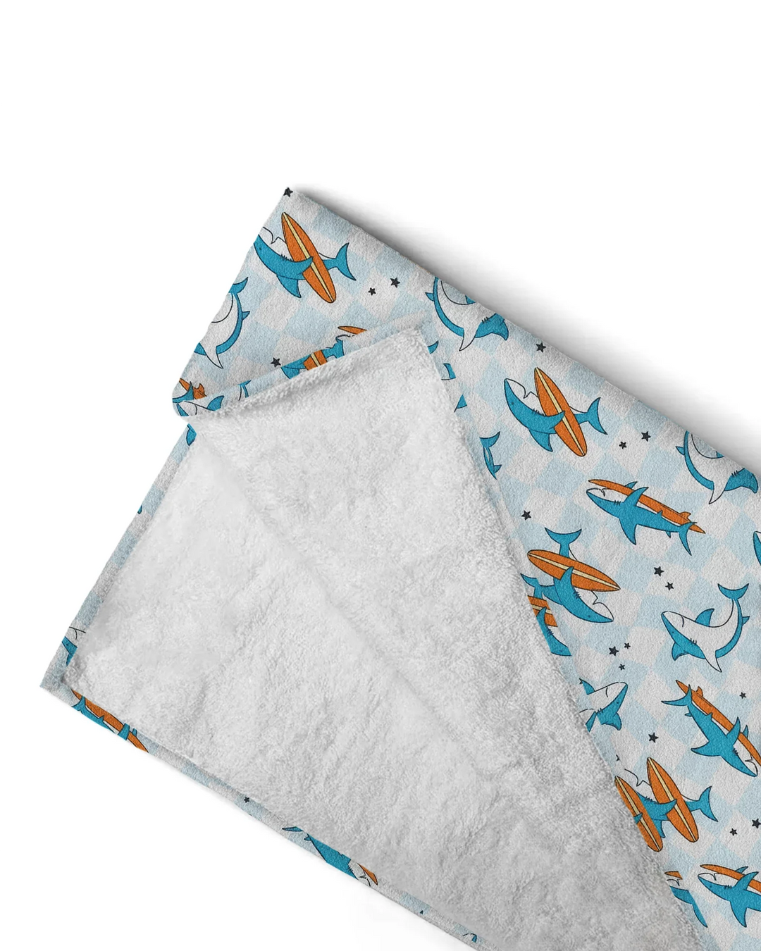 Surfing Sharks Check Bamboo Beach Towel