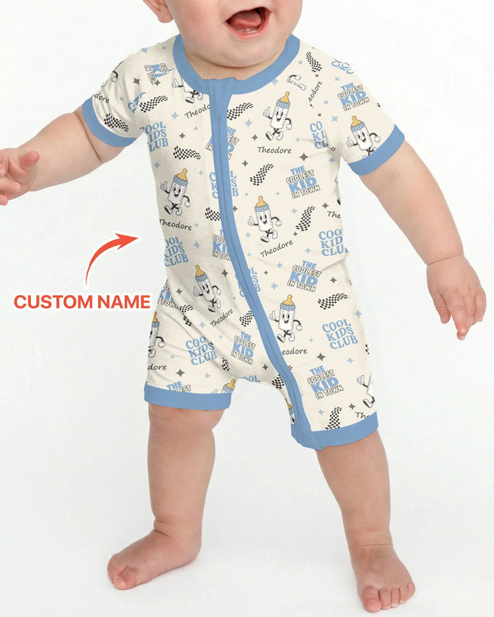 Custom Name Cool Club Daddy & Me Matching Bamboo Shorty Zippy