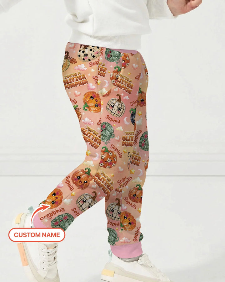 Custom Name You're A Glitter Pumpkin Bamboo Jogger